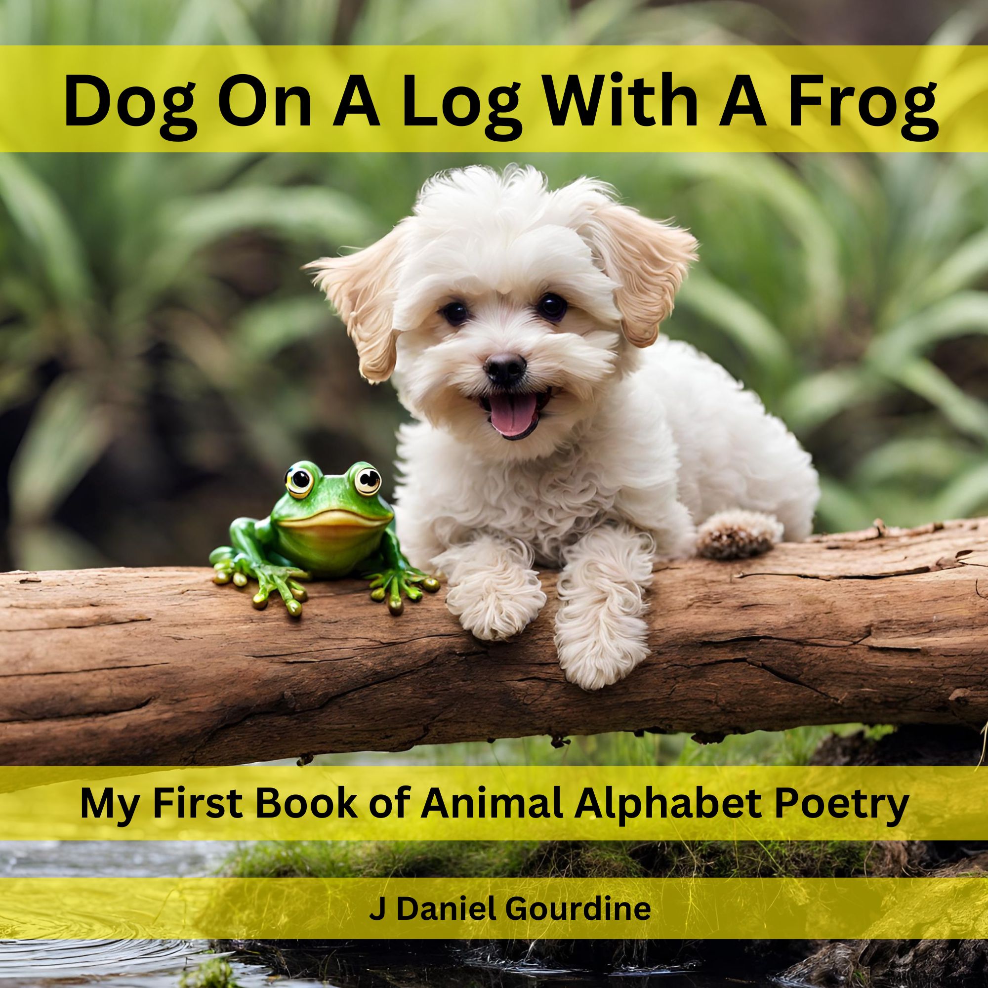 Dog On A Log With A Frog